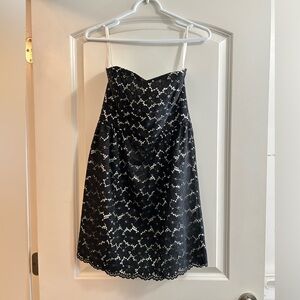 NWT Shoshanna Nicolette black floral lace strapless‎ dress size 4
